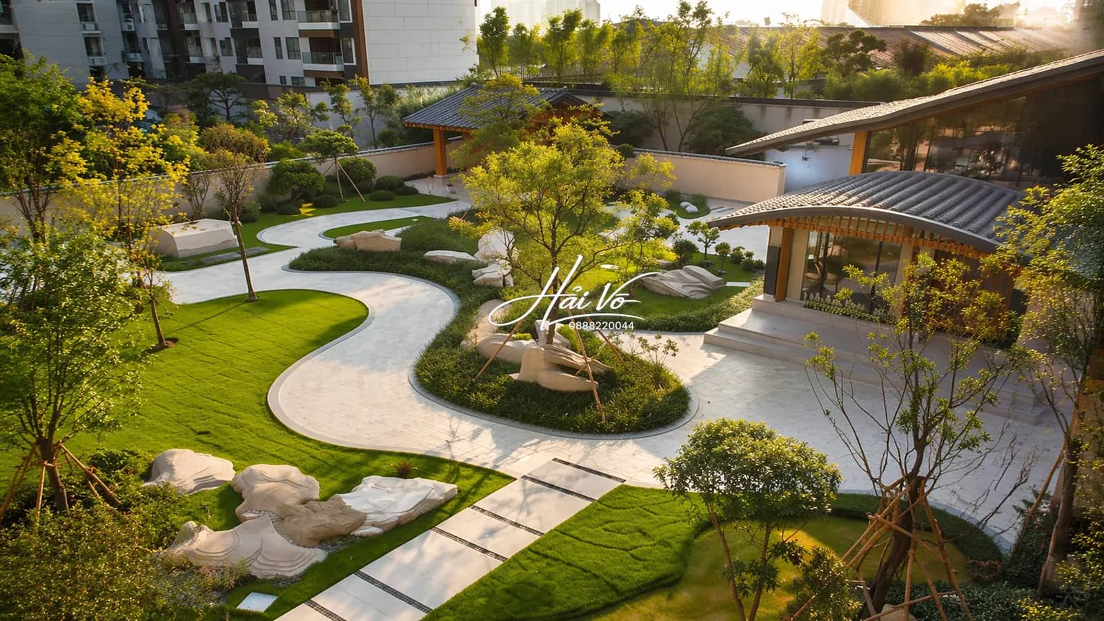Hồ koi sân vườn hiện đại 4