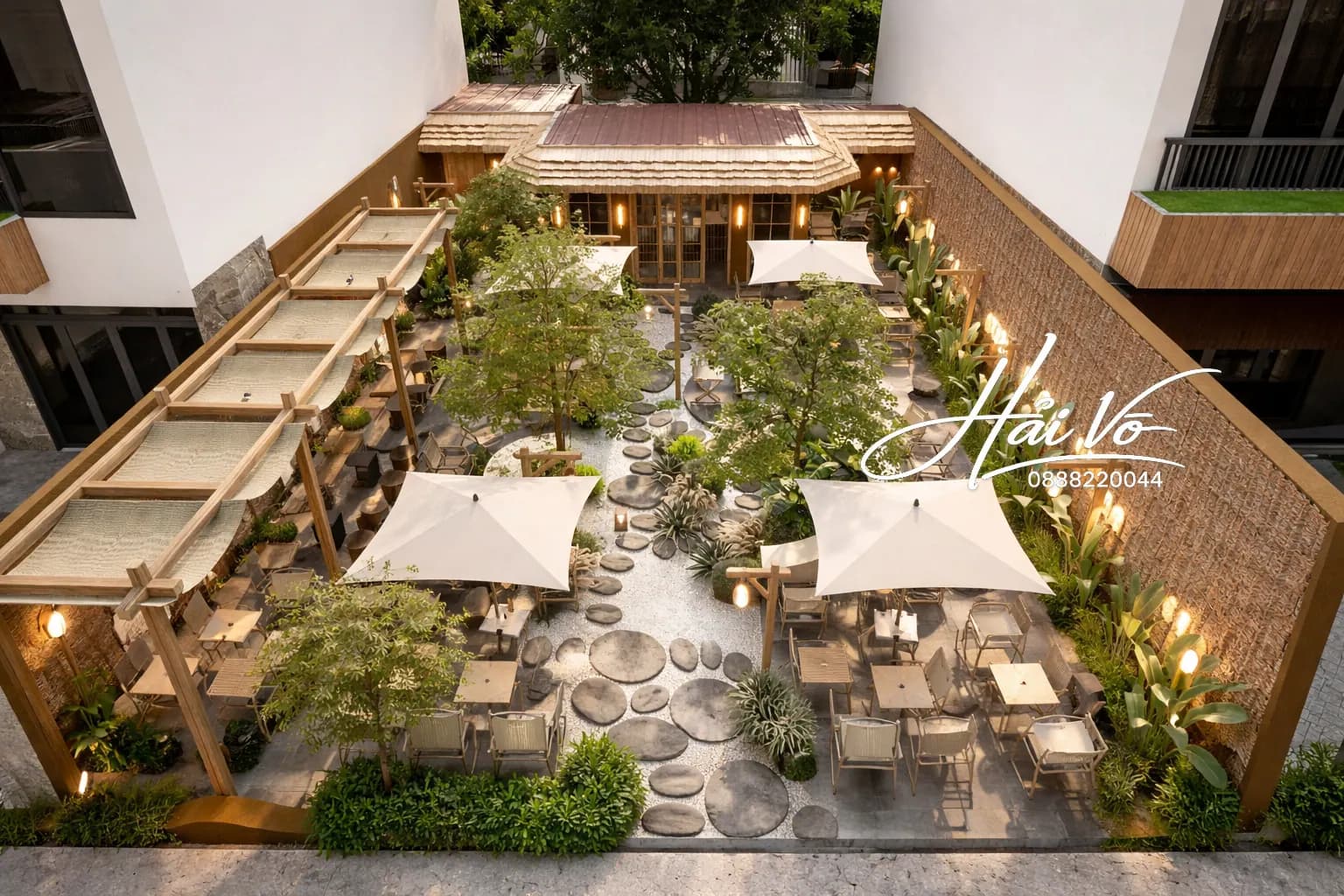 Hồ koi sân vườn cà phê 22