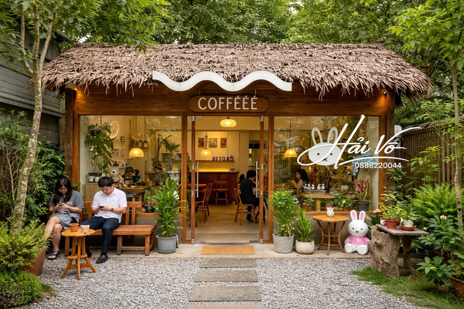 Hồ koi sân vườn cà phê 43