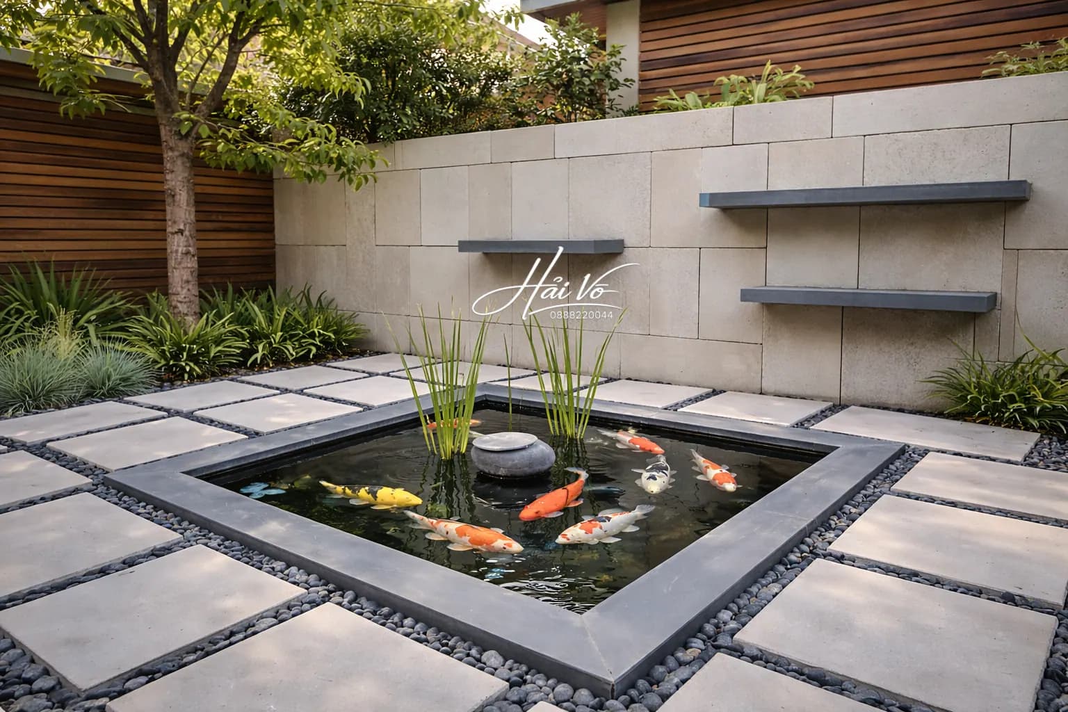 Hồ koi sân vườn hiện đại 19