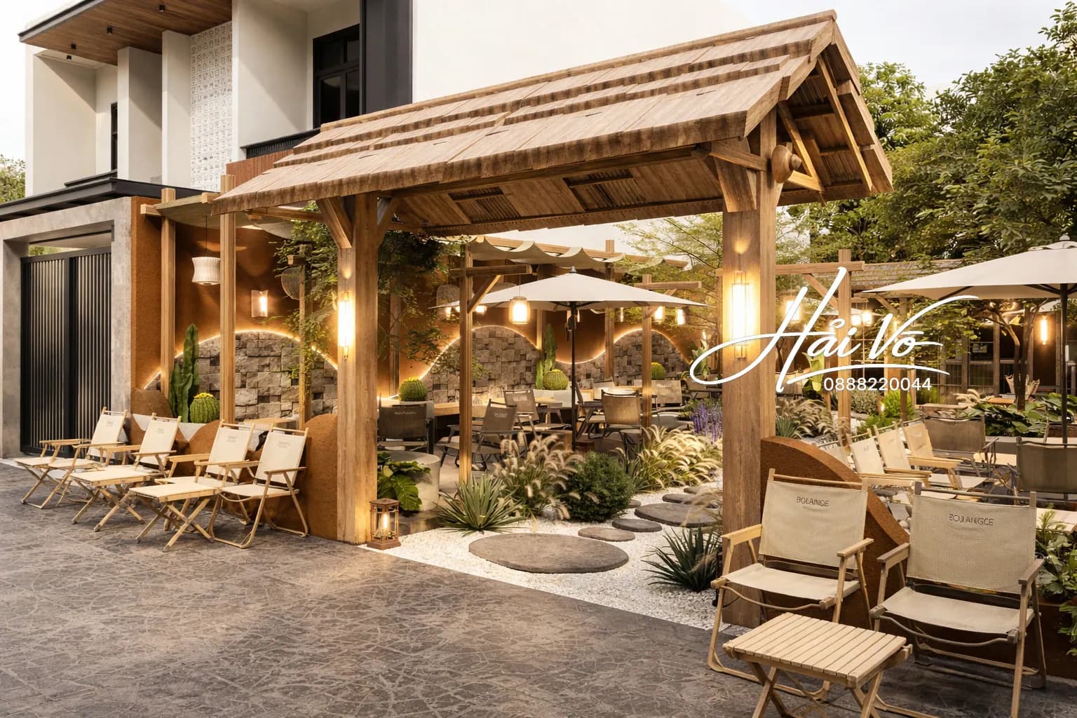 Hồ koi sân vườn cà phê 26