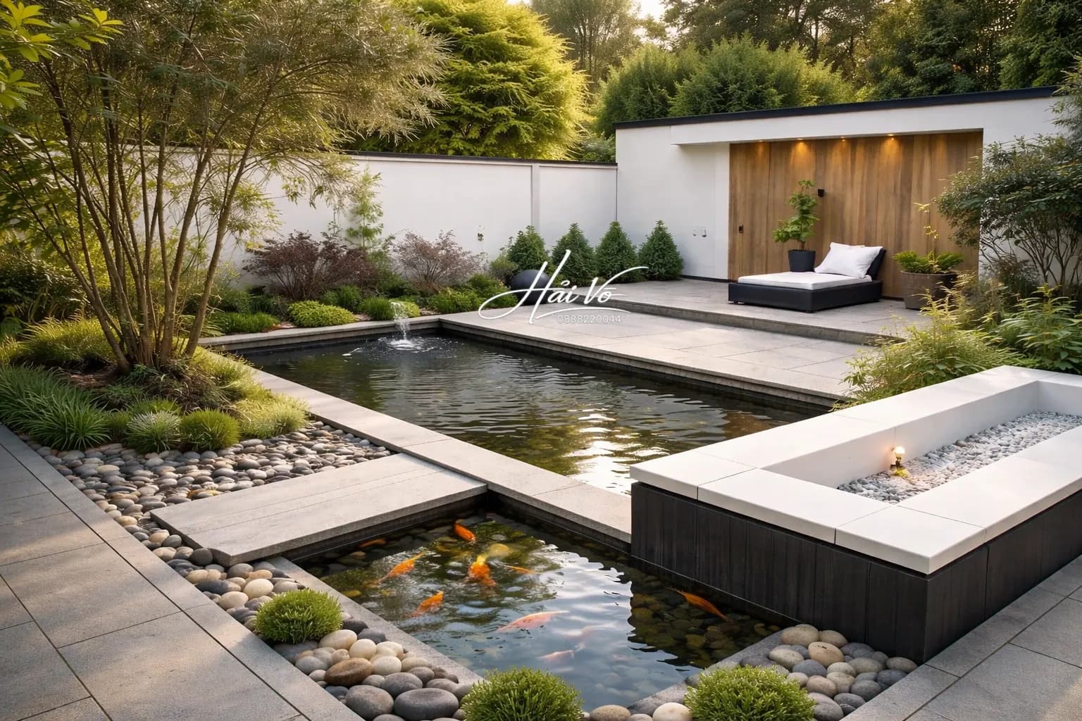 Hồ koi sân vườn hiện đại 28